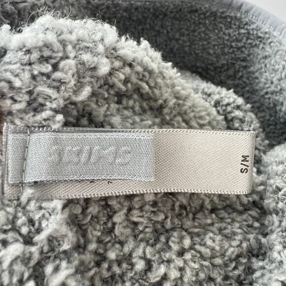 SKIMS Gray Sweatshirt Fuzzy Sherpa Collared Snap-Button Size S/M Small/Medium - Picture 6 of 8